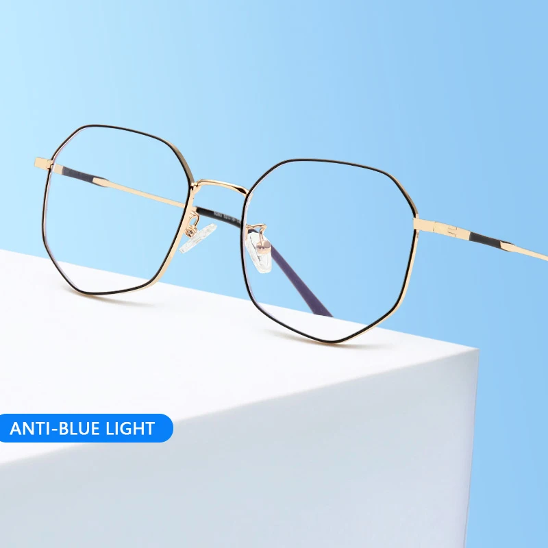 Polygon Anti Blu Light Computer Blue Light Blocking Eyeglasses Optical Frames Glasses