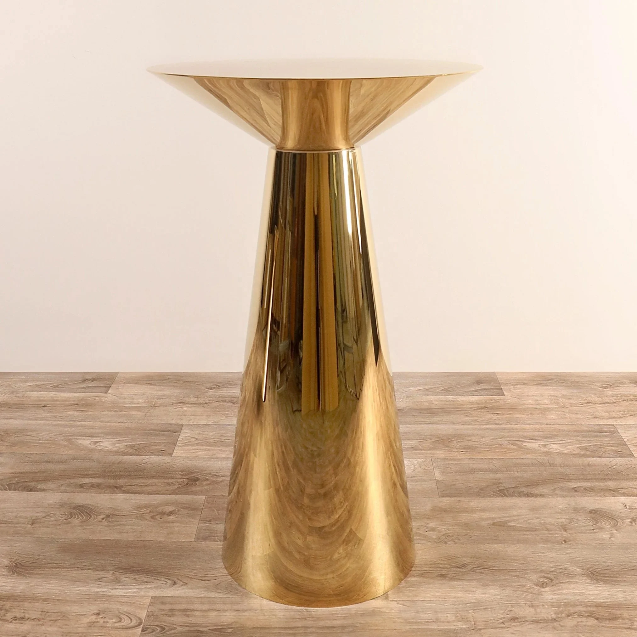 Stainless steel gold round bar height tables