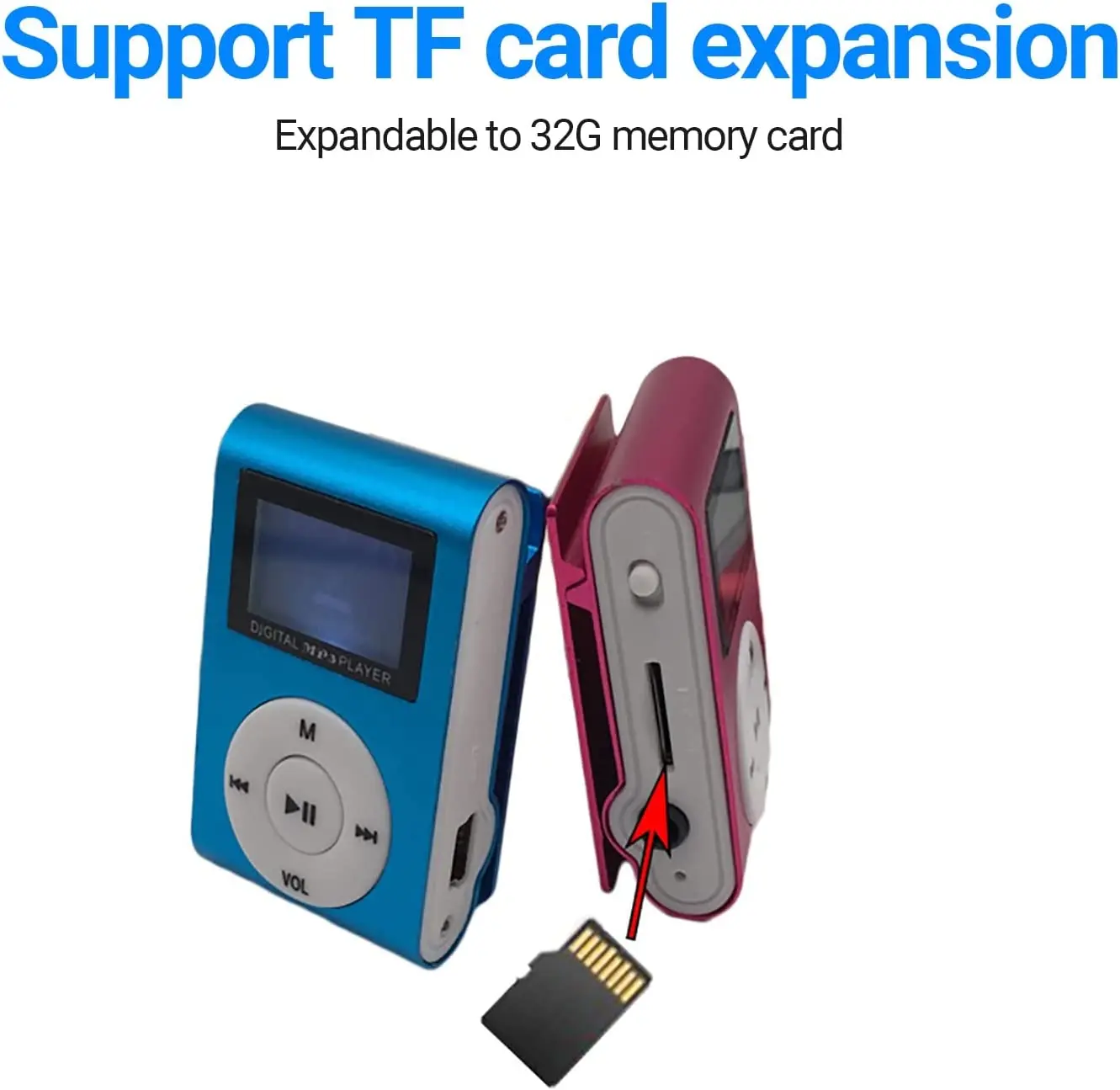 Music player mini portable metal MP3 LCD display with 8GB TF card Factory wholesale