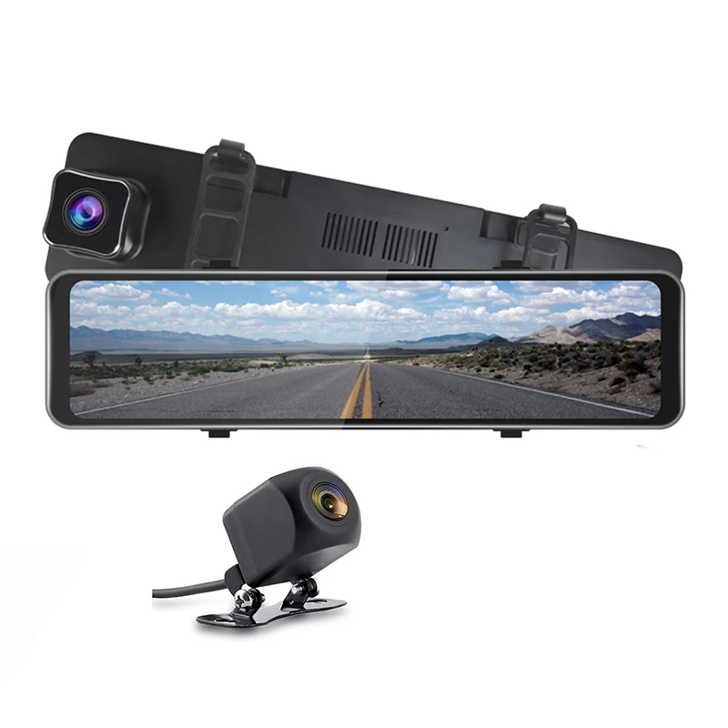 Dash cam car DVR 11.88 inch rear mirror full screen G-sensor /GPS front rear view 1080p camera 4K DVR