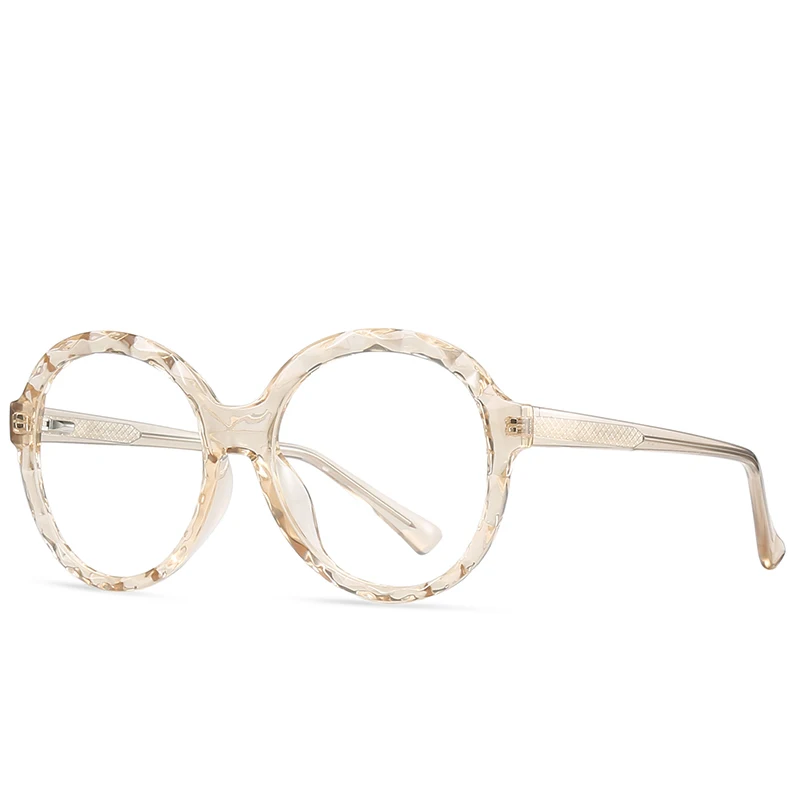 NWOGLSS  2010 Fashion Irregular Mirror Frame Round Lenses Blue Light Blocking Glasses