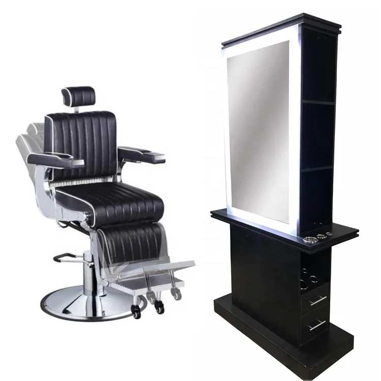 Hair salon beauty led mirror station barber mirror