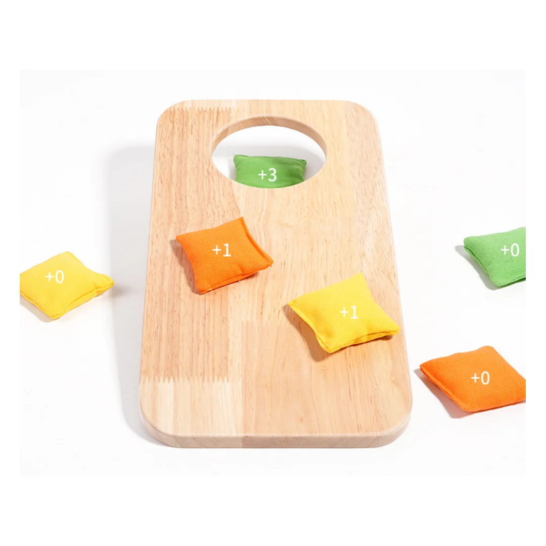 Wood Cornhole Boards Sandbag Game Outdoor Play Set Beanbags for for Outside Cornhole Game Boards Washer Pitch Beanbag Toss Set