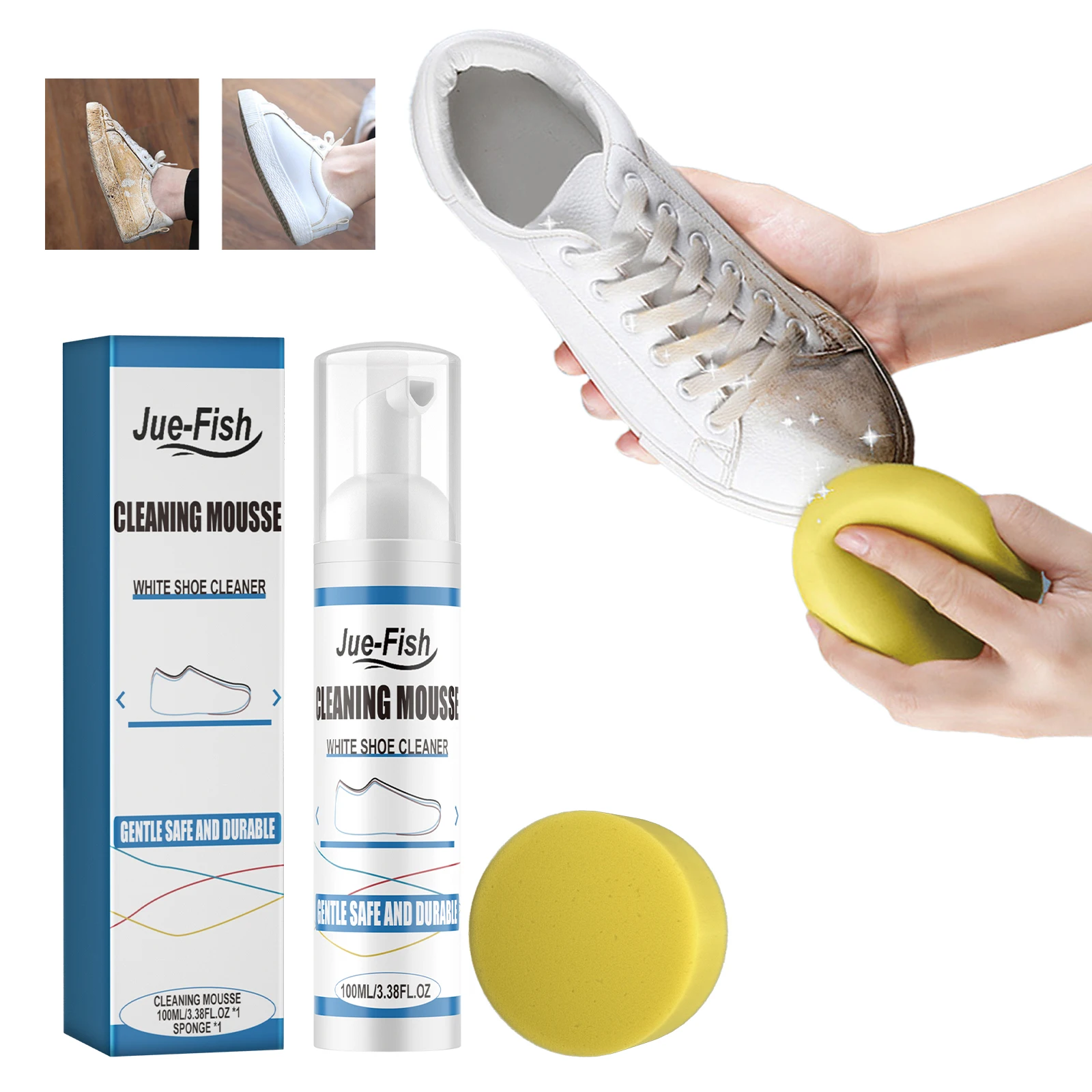 Sports Shoe Cleaning Mousse Cleaner Quick of Sneakers Suitable White Brushes Cloths Most Shoes