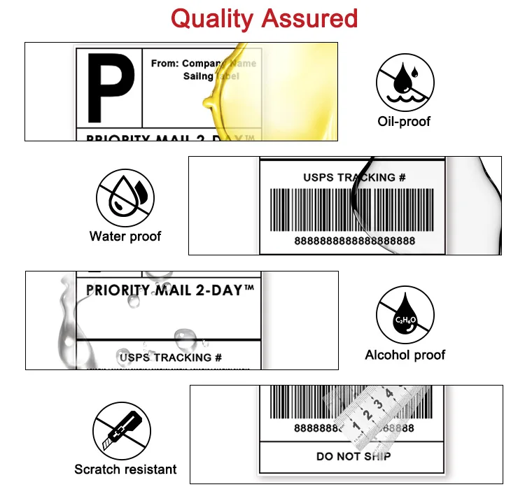 Free Sample self adhesive shipping labels thermal shipping labels waybill termal paper a6 100x150 4x6
