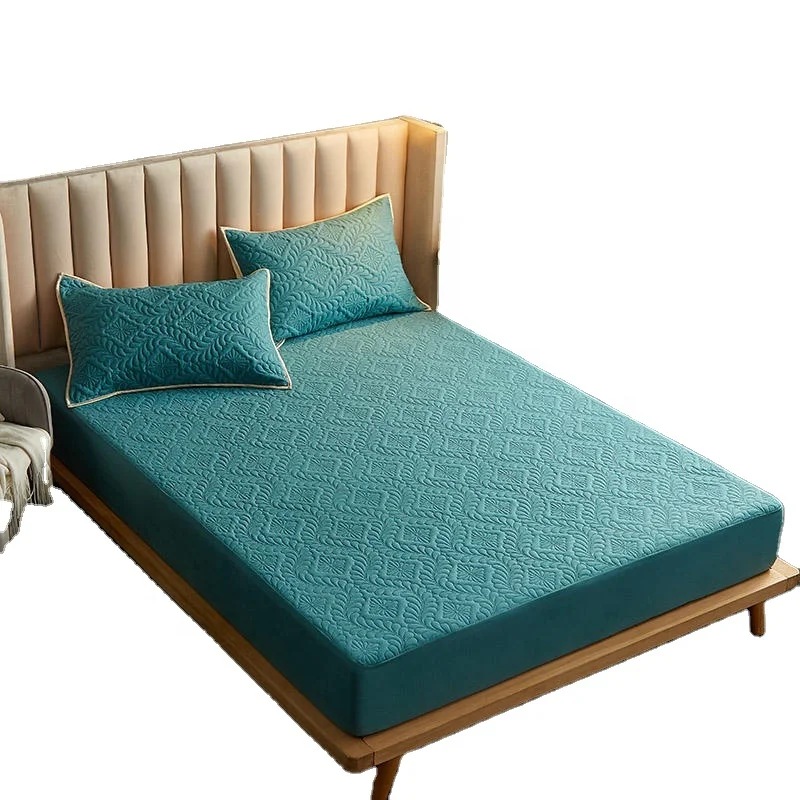 100% waterproof high quality soft polyester hotel comfortable double bed mattress protector