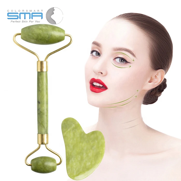 Wholesale Facial Slimming Skin Care Tool  Scraper Body Quartz Gua Sha Facial Massage Natural Face Massager Guasha Jade Roller