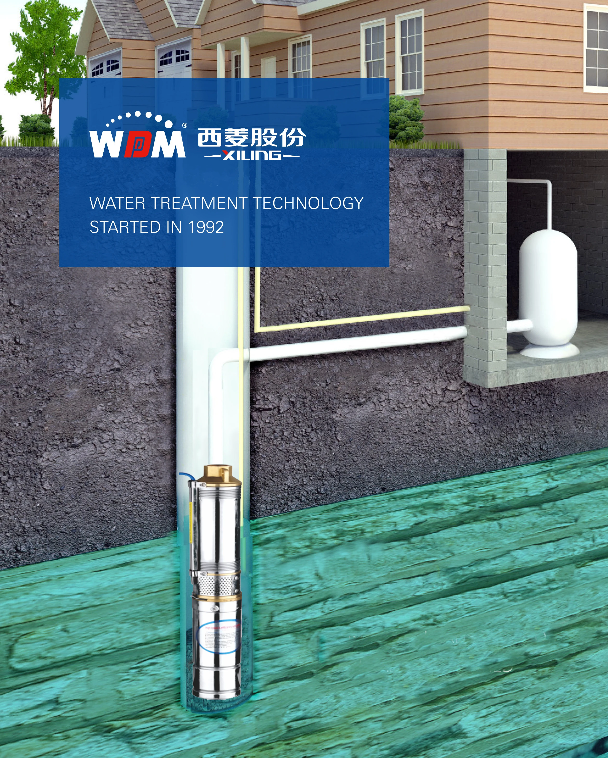 Electric  vertical submersible water pump 2Hp 1.5kw manufacturer for irrigation garden deep well