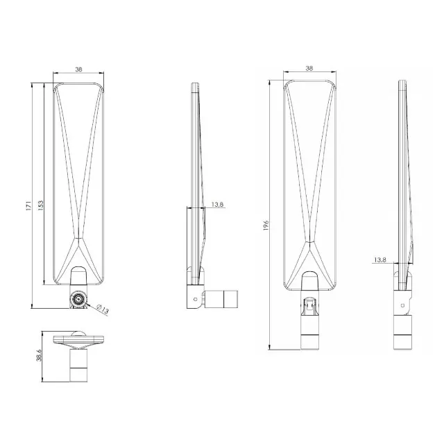 600-6000MHz White 5G NR Antenna 4G LTE 3G 2G Ultra Wideband Antenna For 5G Gateway