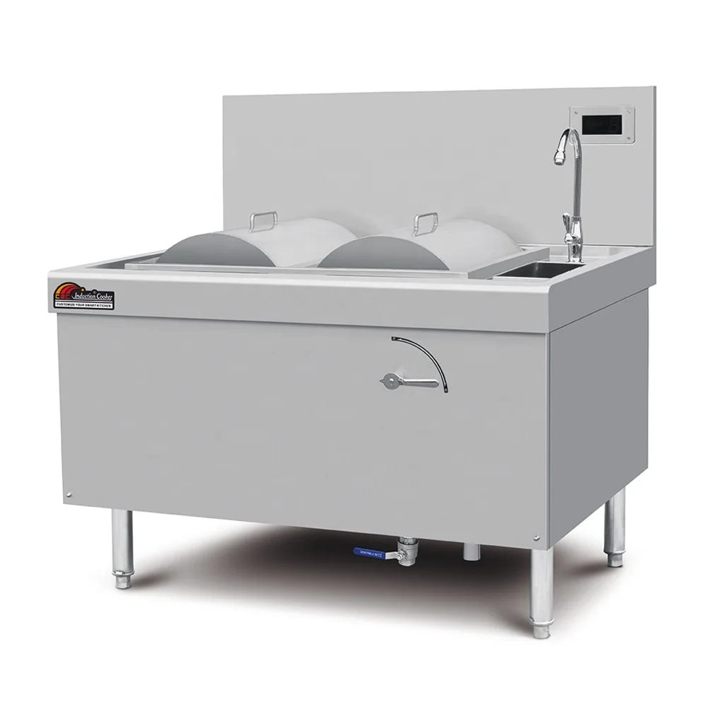 Cheong Fun Noodles Steam Rice Roll Steamer 15KW Stainless Steel Induction Steamed Vermicelli Roll Machine for Restaurant