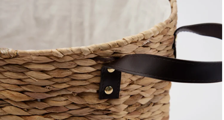 Hand Woven Wicker Water Hyacinth Sea Grass Vegetable Egg Hamper Flower Storage Basket