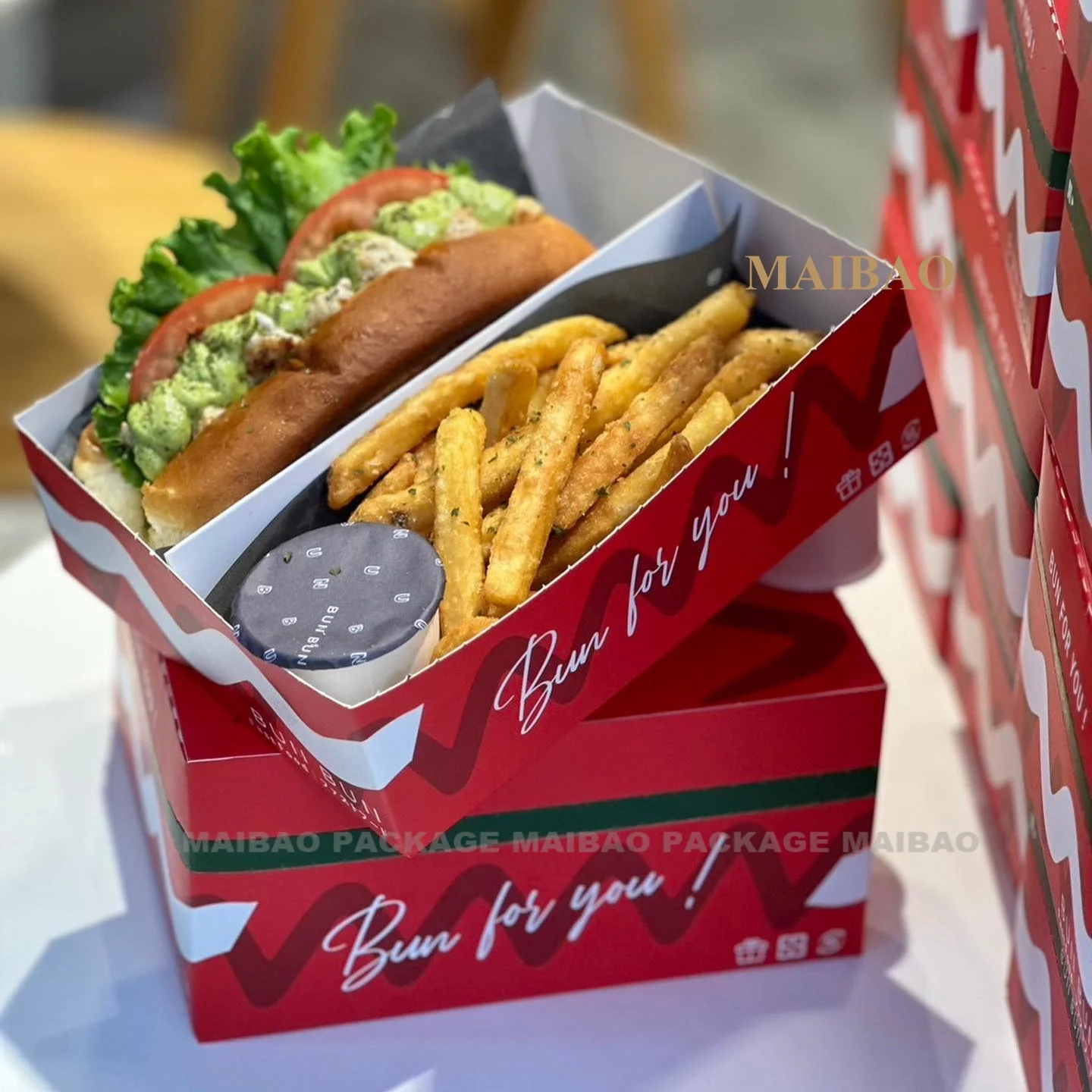 Hot Dog Paper Bag Fried Chicken Lunch Box Hamburger Burger Box Printing Fast Food Branded Packaging, Fast Food Paper Container