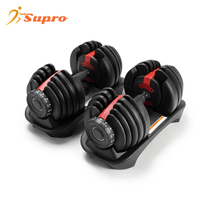 Supro Wholesale Custom Adjustable Weights Dumbbells Multi Functional 90LB 40KG Adjustable Dumbbell