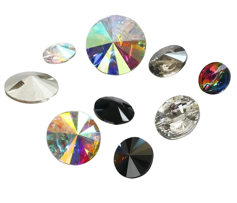 Dongzhou Crystal Sew On Buttons for Clothes Fancy Stone Crystal Buttons for Wedding Dress and Clothing Decoration