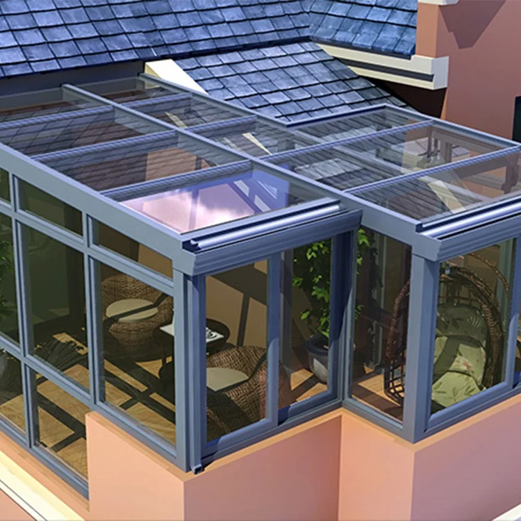  Sunroom для зимнего сада с китайского завода стеклянные дома алюминиевой рамой