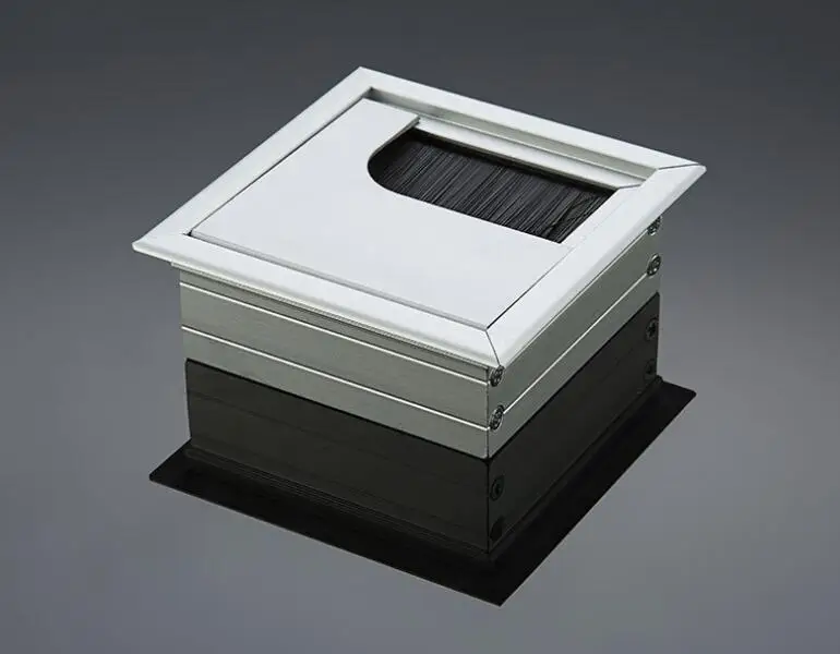 High Quality desk Rectangular Cable Computer Desk Hole Cover Cable Grommet With Brush