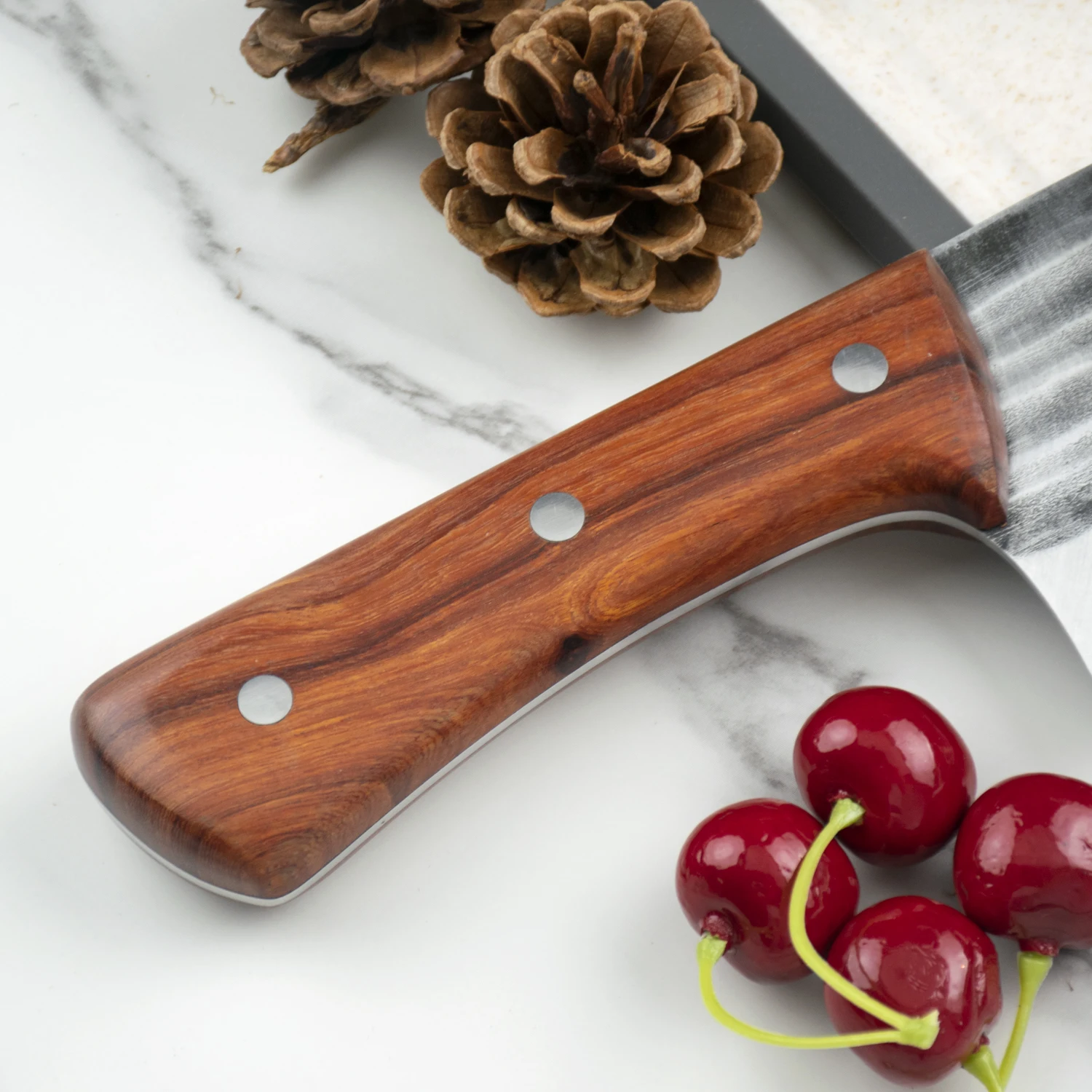 High Quality 7.5 inch Skarde Slaughter Cutter Cutting Steel Meat Cleaver Kitchen Knife Retro Butcher Knife Hand Forged Knife