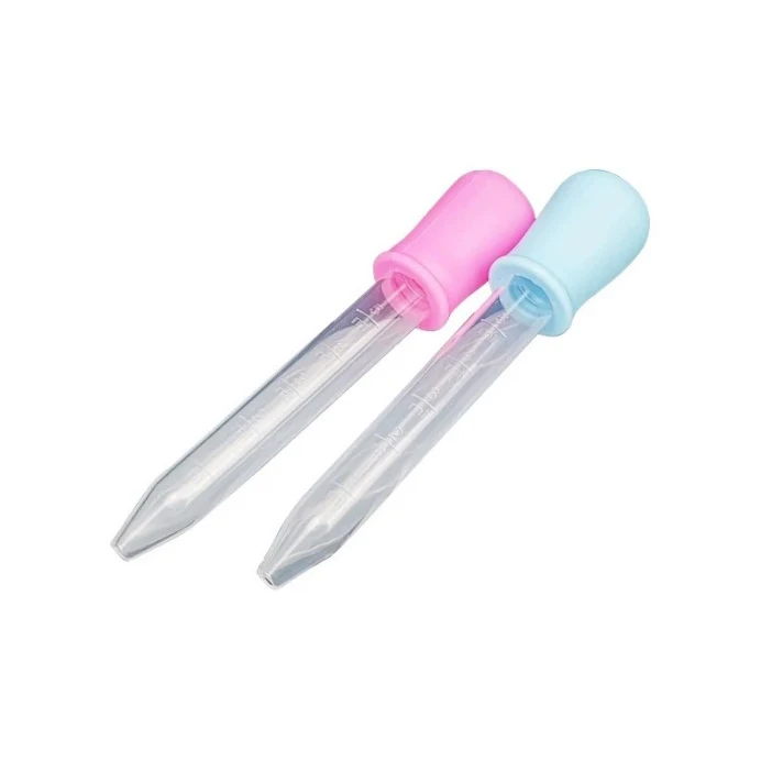 1ml high quality Food grade silicone nipple plastic PP calibrated dropper for children