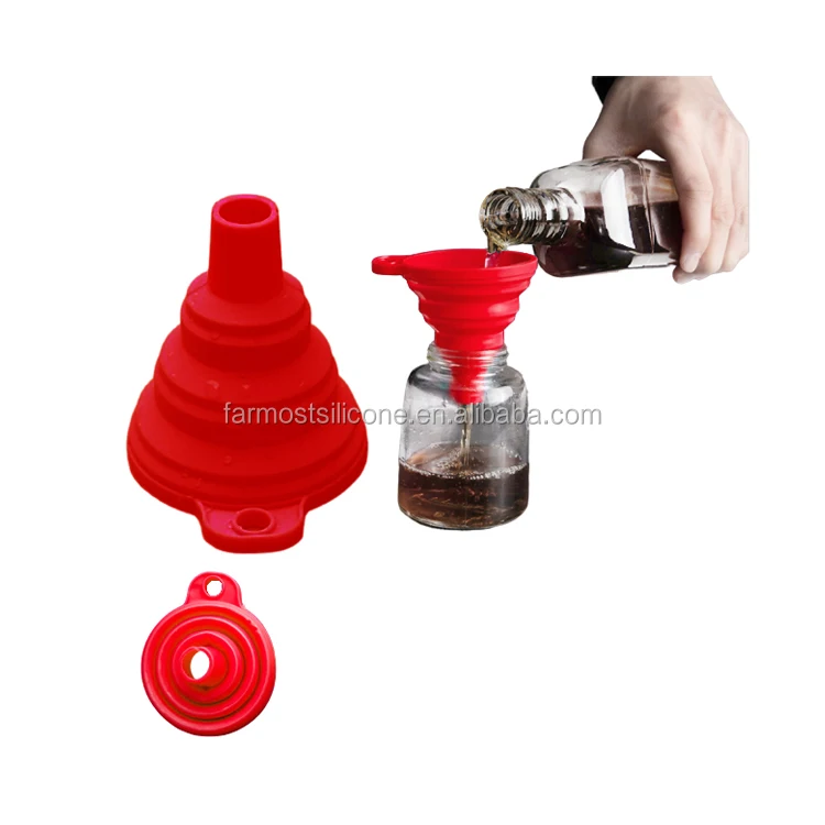 
Collapsible food grade funnel for liquid transfer foldable kitchen funnel silicone 