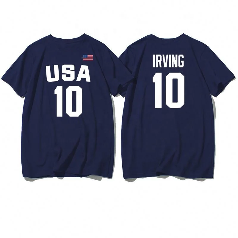 Wholesale Custom American Dream Team National Team T-Shirt Irving James George Basketball Sports Fitness Short Sleeve T-Shirt