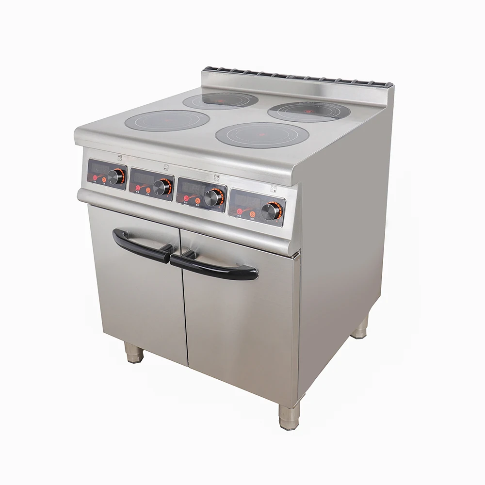 Restaurant 4 6 Burner Free Standing Commercial Induction Electric Stove Cooking Range Induction Cooker With Cabinet