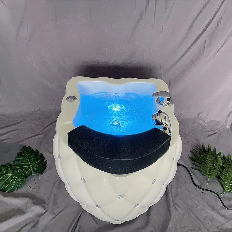 2025 Portable Indoor Acrylic Pedicure Basin with Massage Nozzles Detox Healthy Massage Foot Bath Salon Foot Therapy Bowl