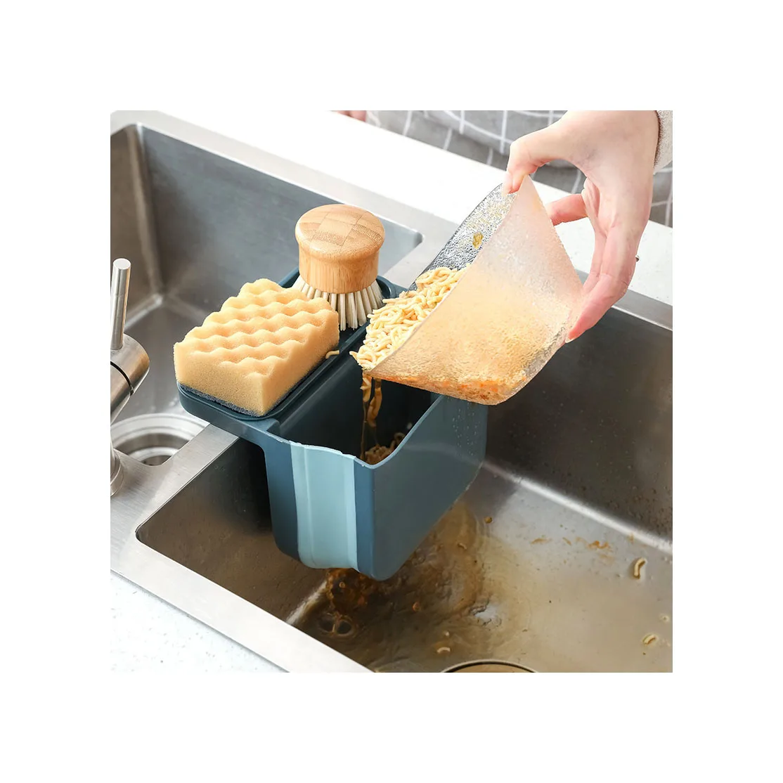 2024 Лидер продаж кухонные аксессуары складная стойка для раковины корзины хранения фруктов канализационная губка стеллаж очистки фильтра сливные