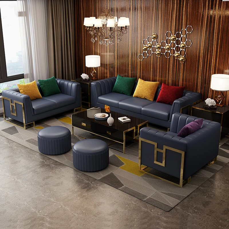 Lounge Furniture Leather Sofa Modern Design Couch Set Sectional