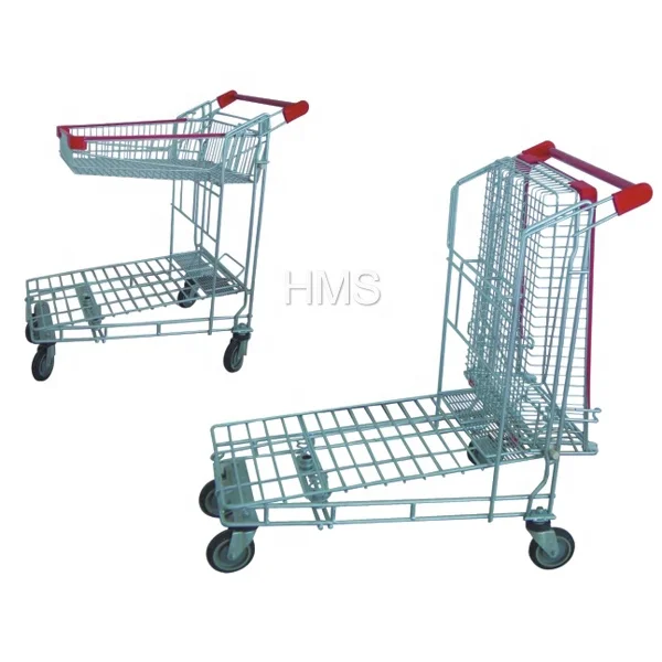 Supermarket Warehouse Trolley Metal Carts Heavy Duty Transport Warehouse Carts