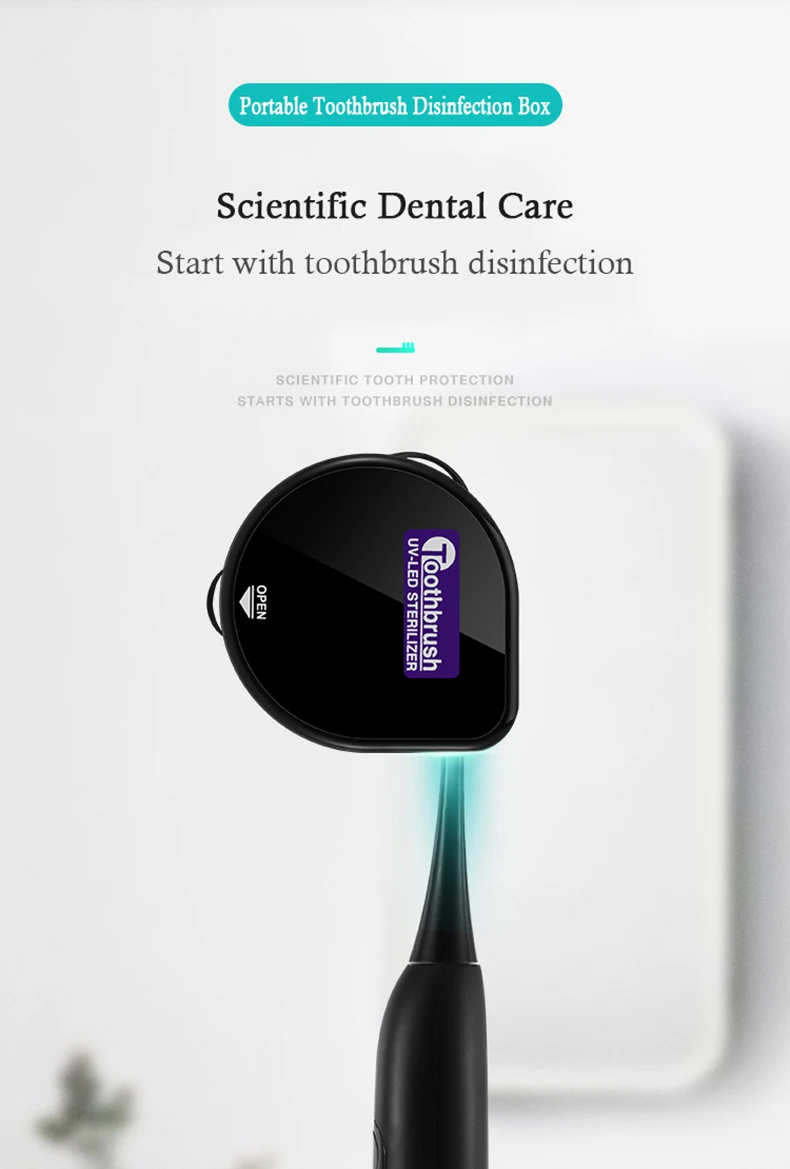 PSB multi function mini travel portable uv light toothbrush sterilizer