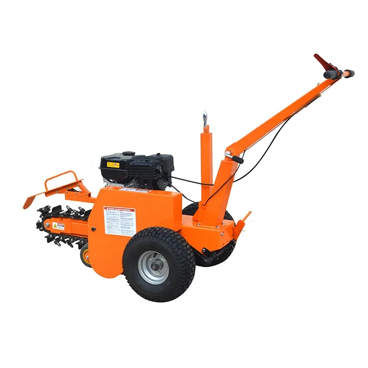  7hp Loncin/Ducar/B & S/Honda бензиновый двигатель идущий за мини-цепной траншеекопатель для укладки