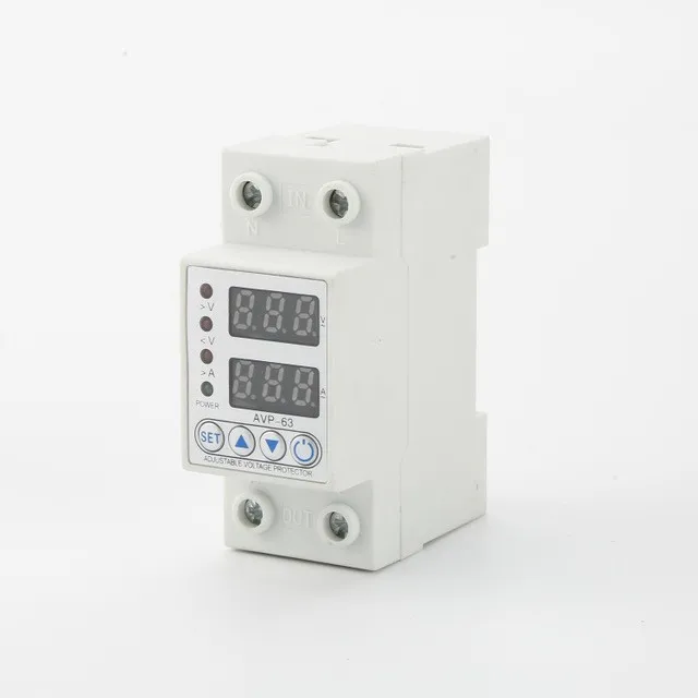 Digital Protector Adjustable Over Under Voltage Protective Protector Device 220VAC 50Hz 63A