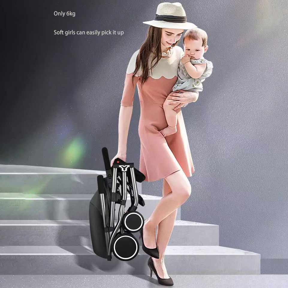 One Click Lightweight Infant Stroller,  3-in-1 Convertible Multi-Functional Pushchair,Tilting Mode Luxury Baby Stroller