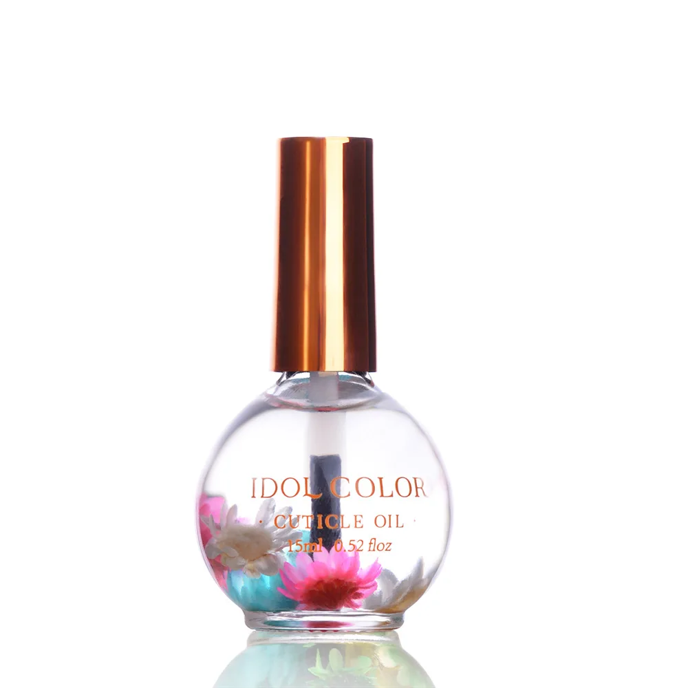 OEM 15ml Dried Flowers Nutritional Cuticle Oil Treatment Nutritious Gel Polish Cuticle Nail Art Tool Nail Beauty Oil with Bottle