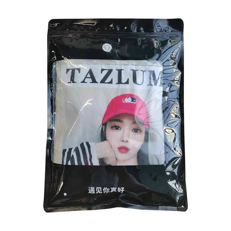Factory custom school student uniform garment working clothes packaging plastic bag swimsuit packing inner pocket