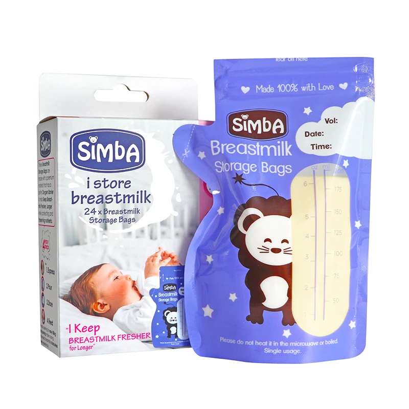  Custom double ziplock pre-sterilized 200ml breast milk storage bags 50 pcs breastfeeding