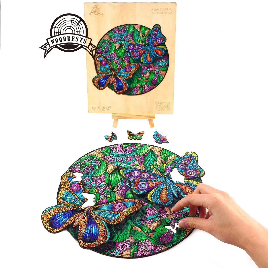 WOODBESTS Hot Selling Laser Cutting Animal Shaped Wooden 3d Jigsaw Puzzle for Family Connection Gaming Puzzle