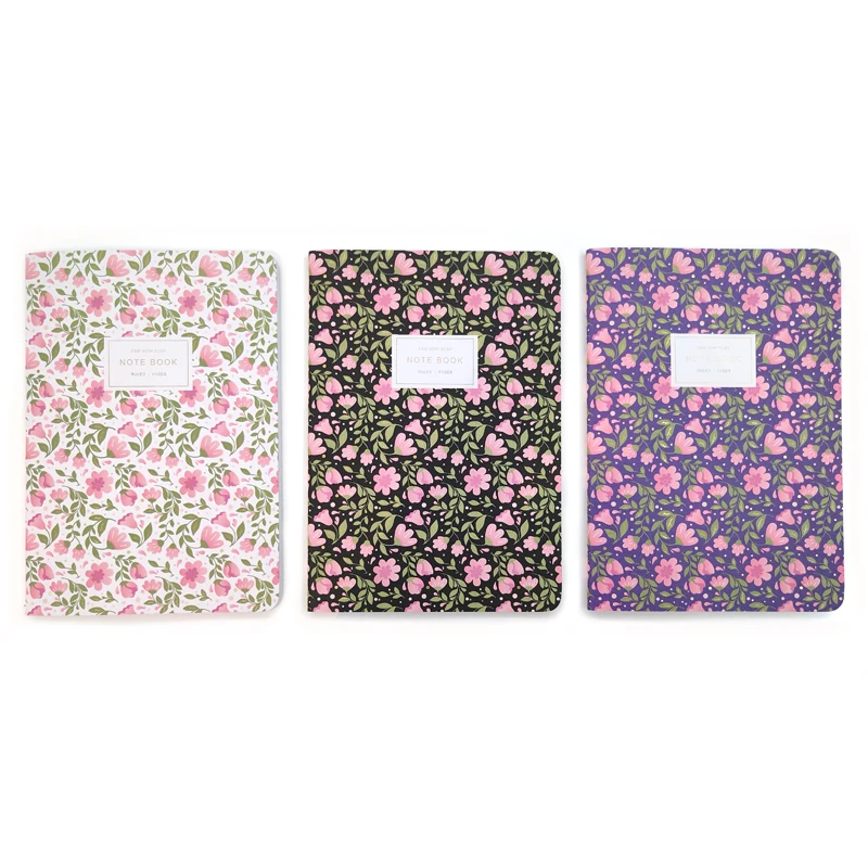 
2020 2021 Holi Flower fsc/ISO9001 soft cover sewing/stitching ruled Note Book/student/stationery set/custom logo notebook 