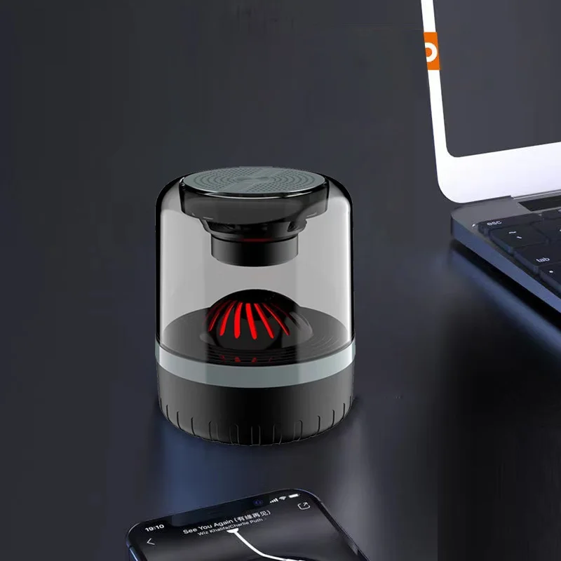 2022 Latest BT Speaker Portable RGB Ambient Lighting Crystal Clear FM Radio BT Breathing Lamp Speaker