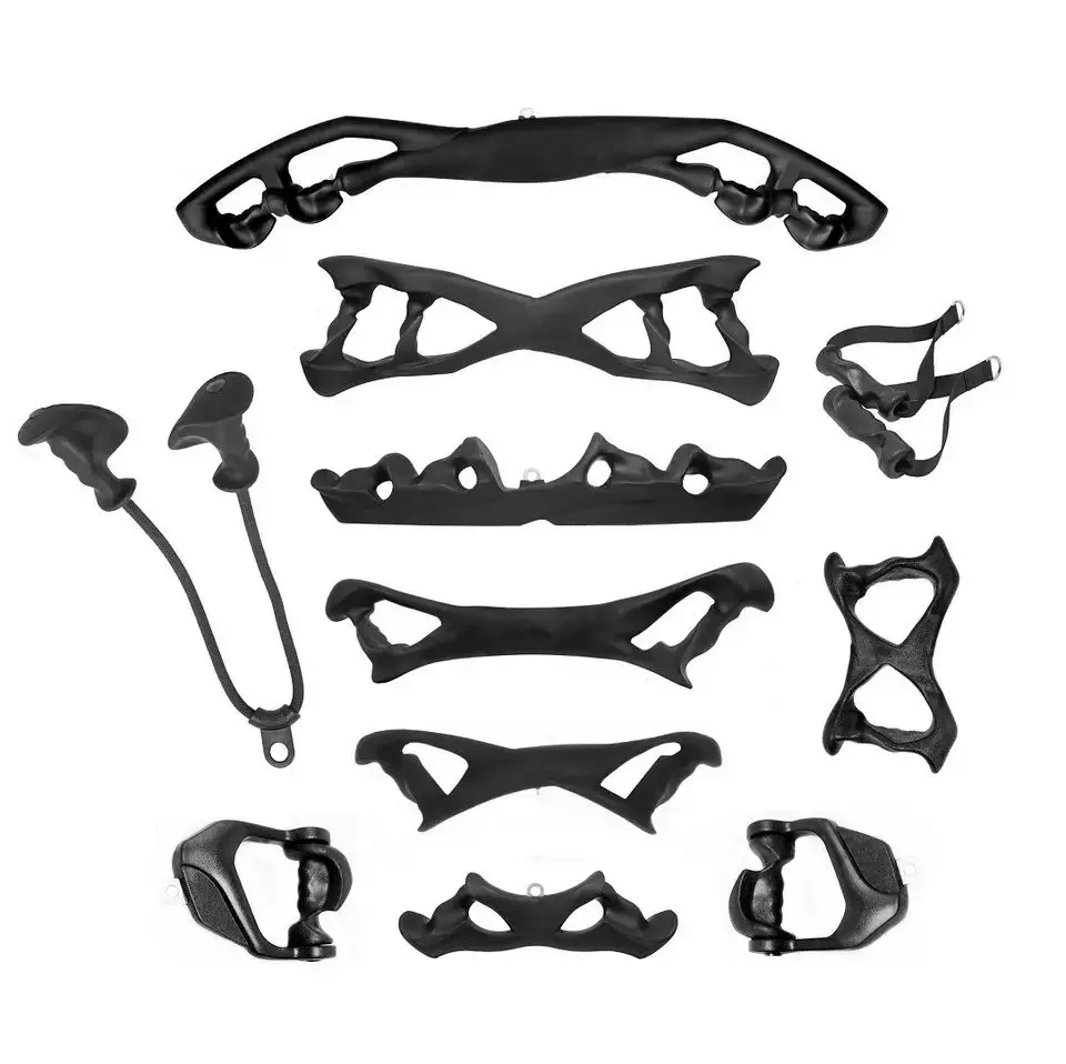 Wholesale gym 8 pcs set lat pull down hand grip Back exerciser fitness lat pull down handle bar