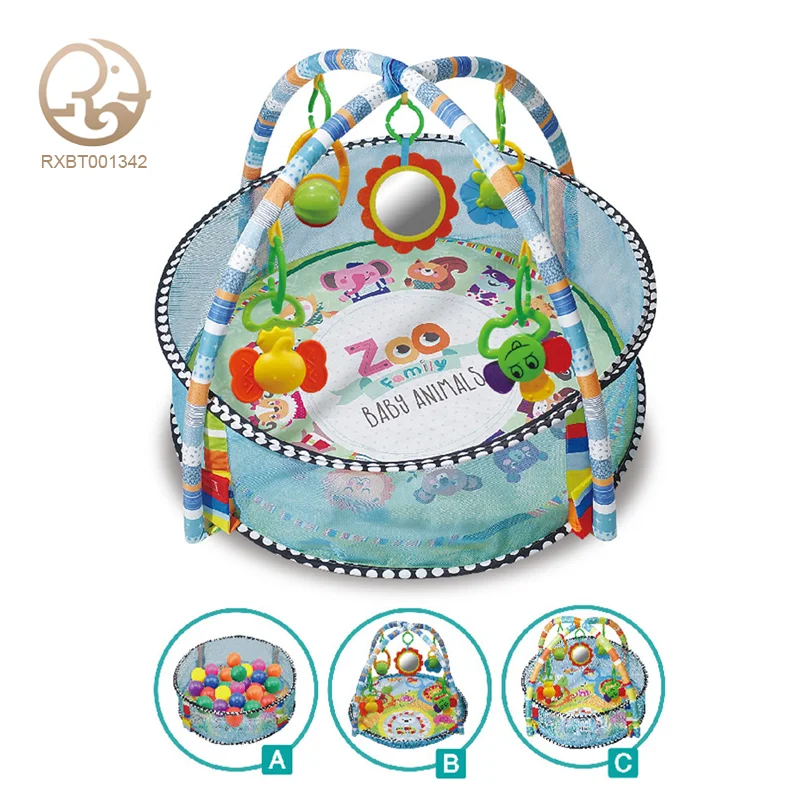 Factory Supply 3-in-1 Infant Play Gym Mat Soft Carpet Puzzle with Animal Baby Toy Safe Material for Floor Play