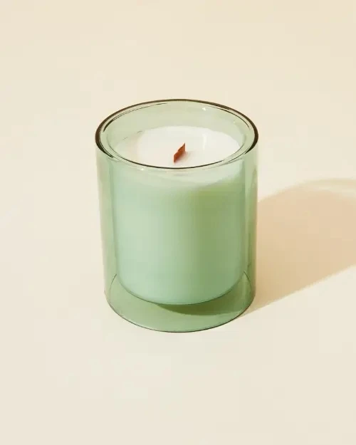 Wholesale Colored Double Wall Borosilicate Glass Tube Candle Vessel Candle Jar Candle Holder