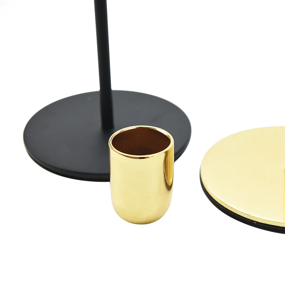 Wholesale Reusable Set Of 3 Table Romantic Dinner Rose Gold Metal Candlesticks Candle Holder For Wedding