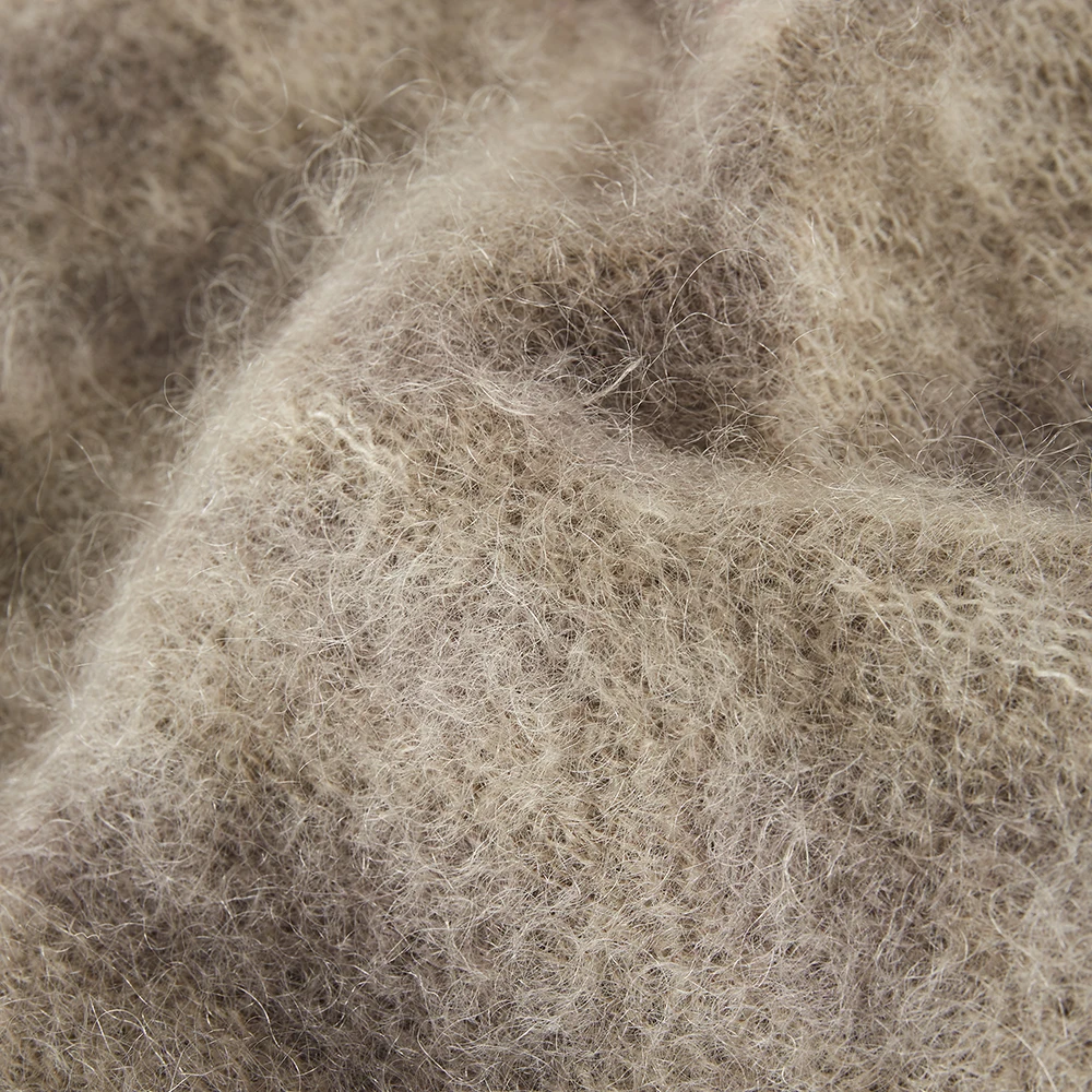 Трикотажный свитер для женщин, мохеровый Пушистый свитер, кардиганы, вязаная одежда, свитер, кардиган с V-образным вырезом, плотный вязаный компьютером зимний