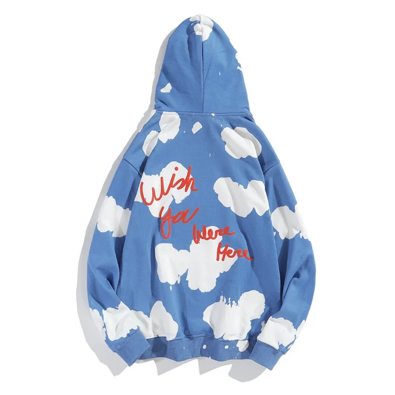 Tie Dye Stranger Things Sweatshirt Men and Women Wish you were here Letter Hooded Hoodies Oversize Hoody