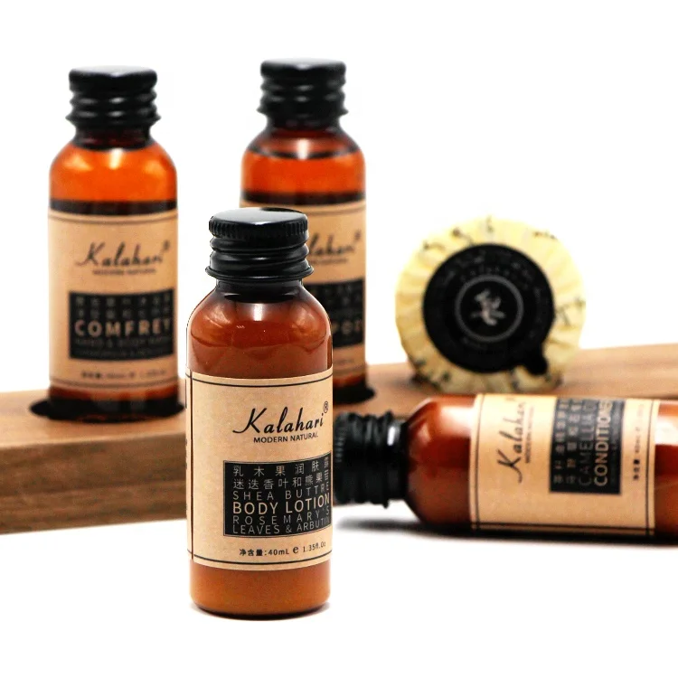 Custom Hotel Toiletry Kit Bathroom Amenity Sets Bath Soap Shampoo Conditioner Shower Gel Body Lotion in Bottle