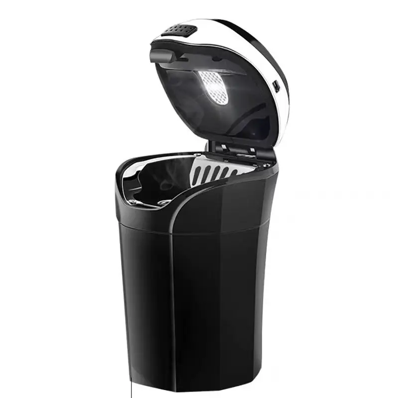 Wholesale Cigarette Smokeless Cendrier de voiture USB charger Metal Cigar LED Light Stainless Smart Car Ashtray