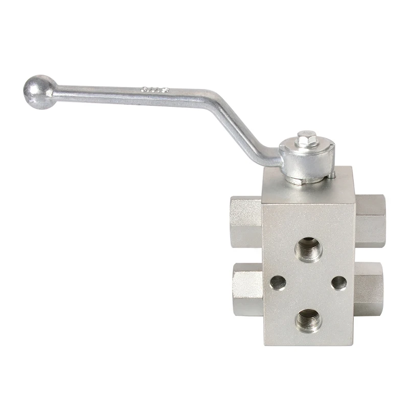 Galvanized Carbon Steel Female Thread Double Hydraulic Ball Valve with Fixing Holes