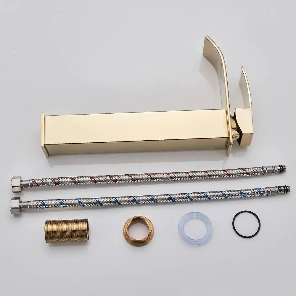 LULUMOM Origin Factory Modern Gold Waterfall Basin Faucet Stainless Steel Bathroom Faucets Sinks Mixer Tap Torneira Banheiro