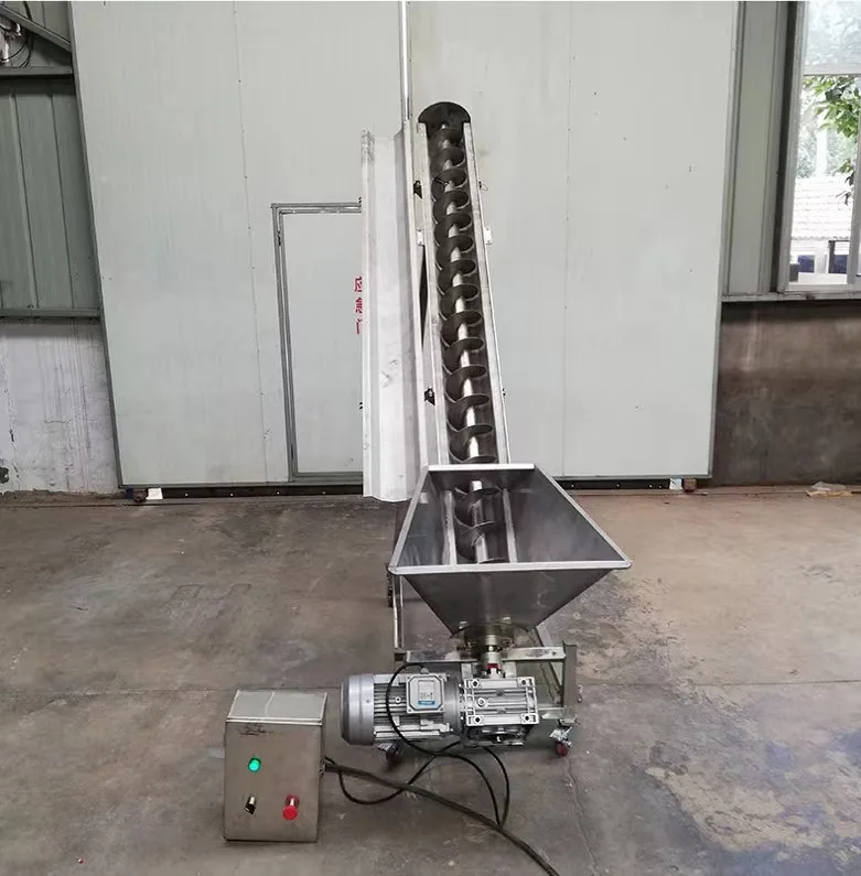stainless steel screw conveyor auger screw conveyer feeder wth hopper